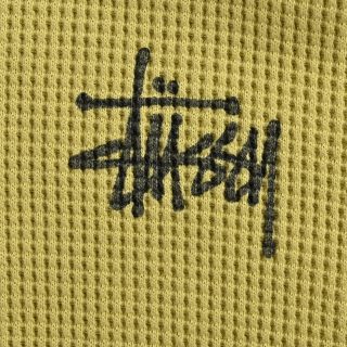 Stussy Waffle Enzyme Wash Raglan Long Sleeve Tee Yellow Blue view 7
