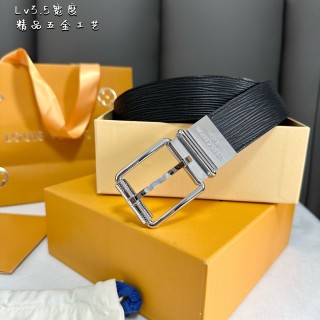 Louis Vuitton Epi Leather Belt - Black with Silver Buckle view 4