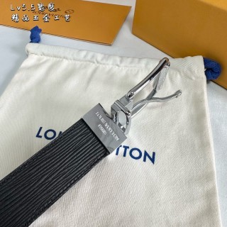 Louis Vuitton Epi Leather Belt - Black with Silver Buckle view 6