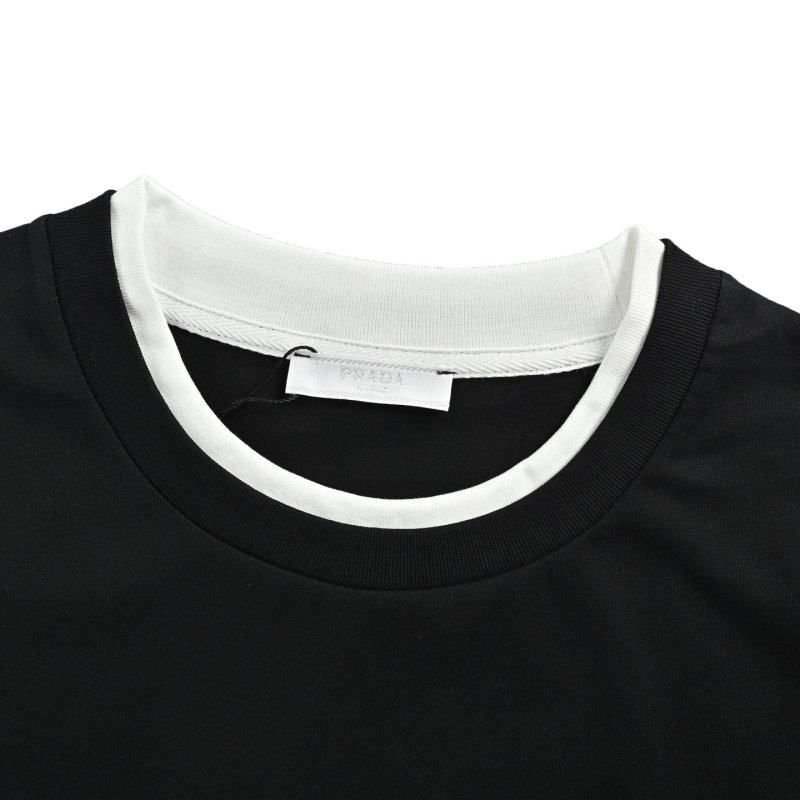 Essentials Black T-Shirt with Contrast Trim view