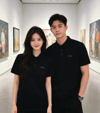 Miu Miu Black Short Sleeve Polo Shirt view 4