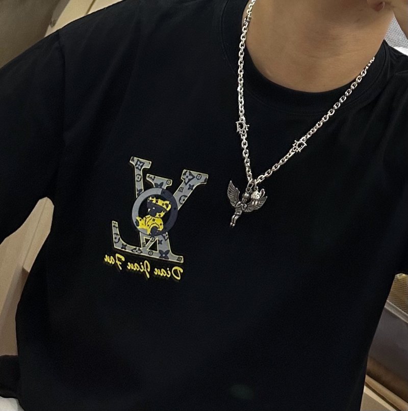 Dior Silver Angel Charm Chain Necklace view
