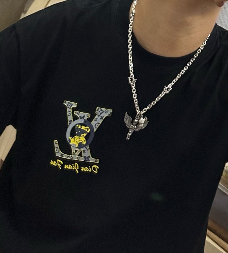 Dior Silver Angel Charm Chain Necklace view