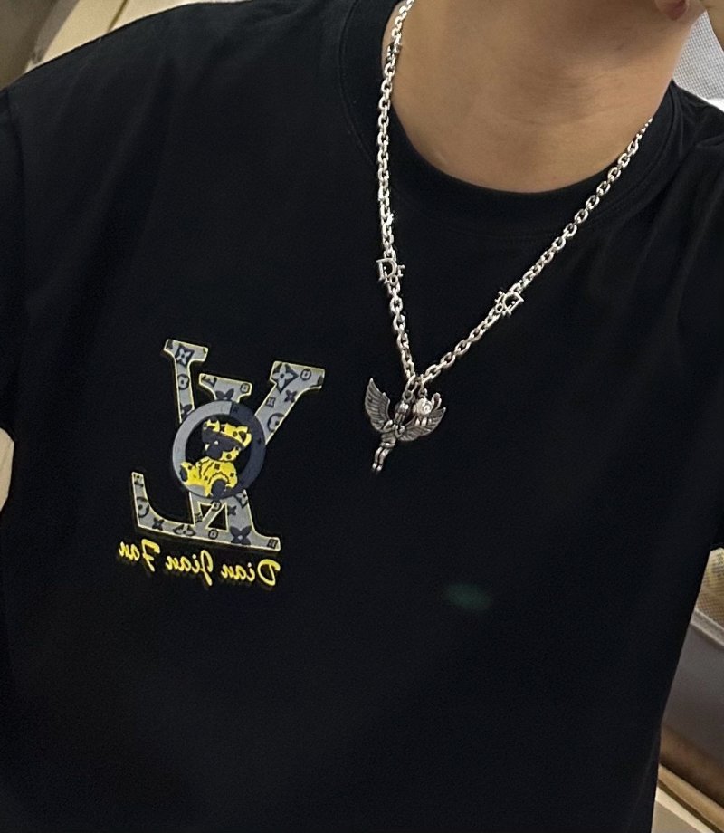 Dior Silver Angel Charm Chain Necklace view