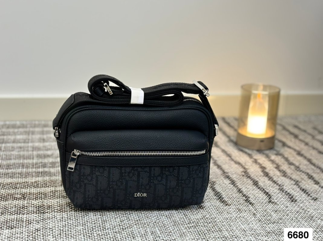 Dior Monogram Print Camera Bag Black