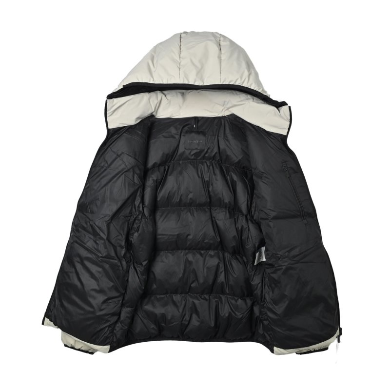 Cream Puffer Down Jacket - Cropped Fit view