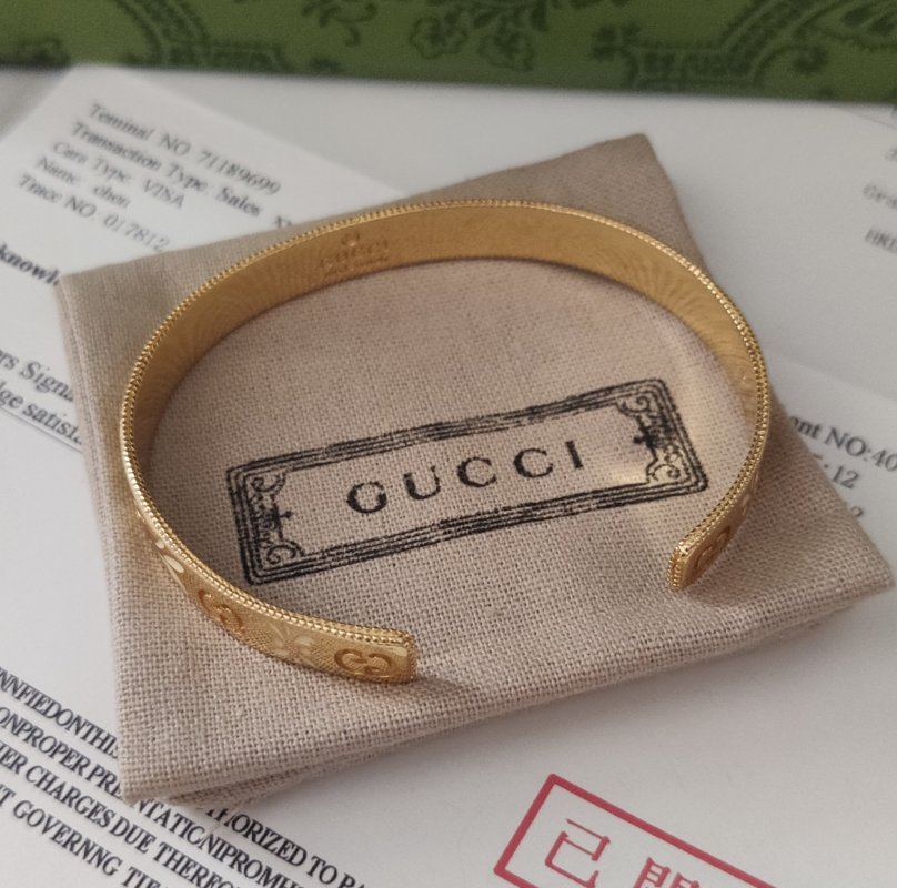 Gucci Double G Enamel Flower Gold-Plated Open Cuff Bracelet view