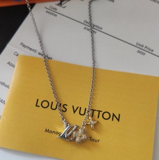 Louis Vuitton Gram Monogram Floral Zirconia Pendant Necklace view 4