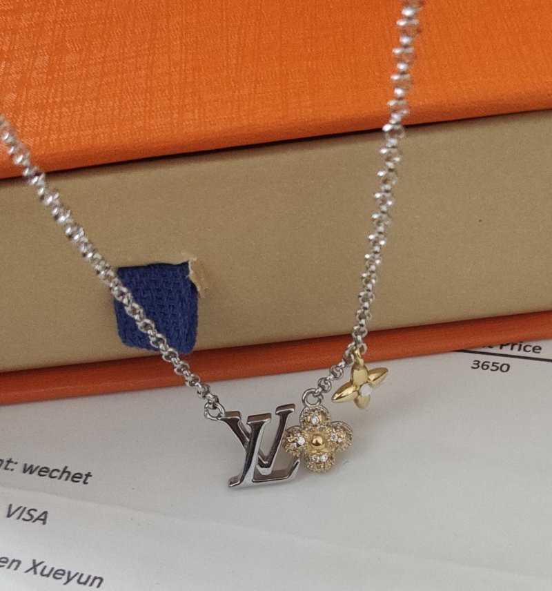 Louis Vuitton Gram Monogram Floral Zirconia Pendant Necklace view