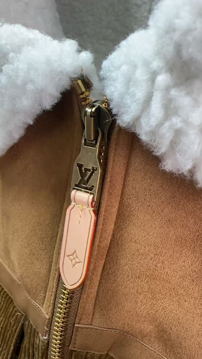 Camel Sherpa Lined Jacket with Corduroy Trim view
