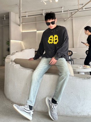 Light Wash Straight Leg Denim Jeans view 3