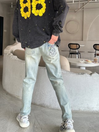 Light Wash Straight Leg Denim Jeans view 7