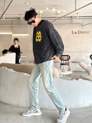 Light Wash Straight Leg Denim Jeans view 9