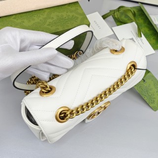 Gucci GG Marmont Quilted Shoulder Bag - White view 6