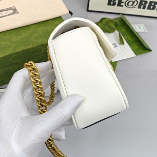 Gucci GG Marmont Quilted Shoulder Bag - White view 7