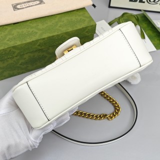 Gucci GG Marmont Quilted Shoulder Bag - White view 8