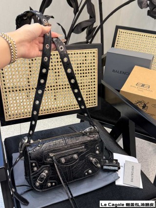 Balenciaga Le Cagole Flip-Top Motorcycle Bag Black view 4