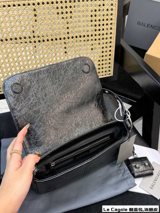Balenciaga Le Cagole Flip-Top Motorcycle Bag Black view 9