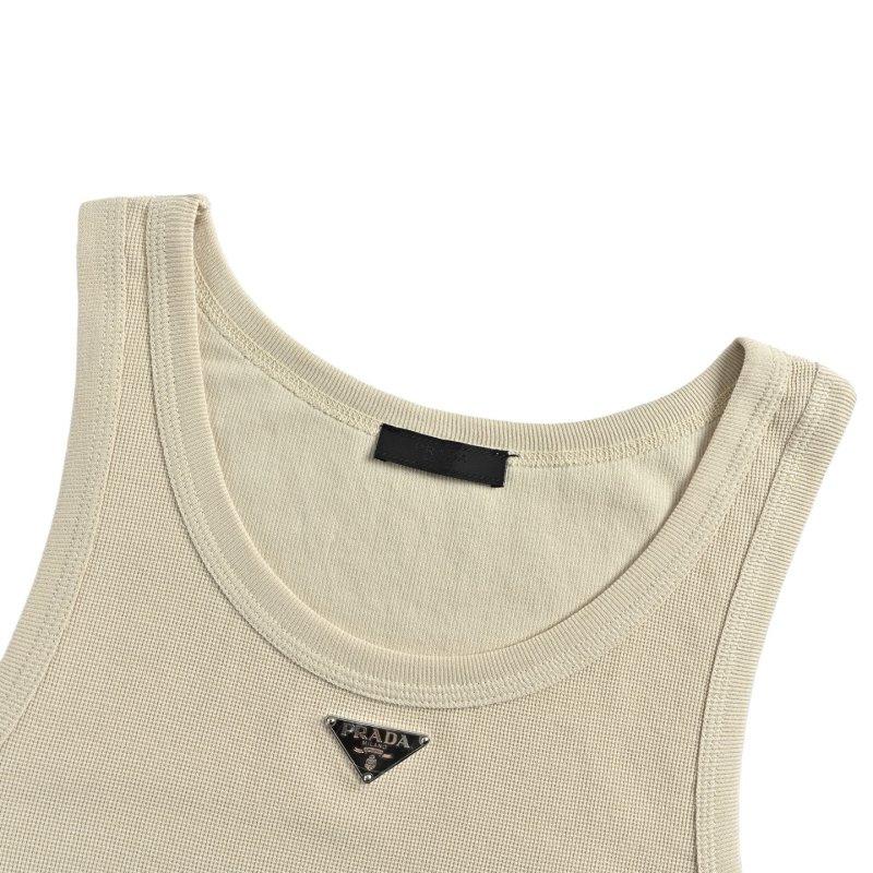 Essentials Beige Logo Tank Top view