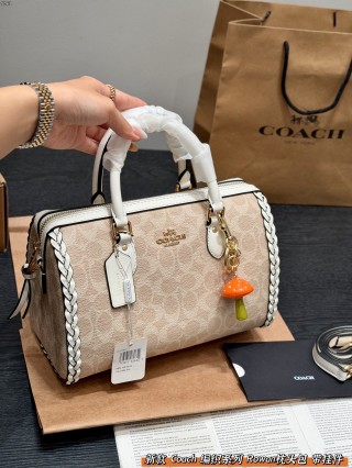 Coach Woven Rowan Pillow Boston Handbag Cream view 2
