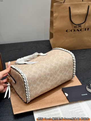 Coach Woven Rowan Pillow Boston Handbag Cream view 6