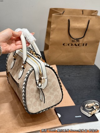 Coach Woven Rowan Pillow Boston Handbag Cream view 7