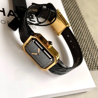 Chanel Premiere Vintage-Inspired Black Gold Square Watch view 3