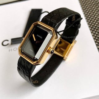 Chanel Premiere Vintage-Inspired Black Gold Square Watch view 4