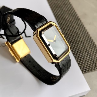 Chanel Premiere Vintage-Inspired Black Gold Square Watch view 5