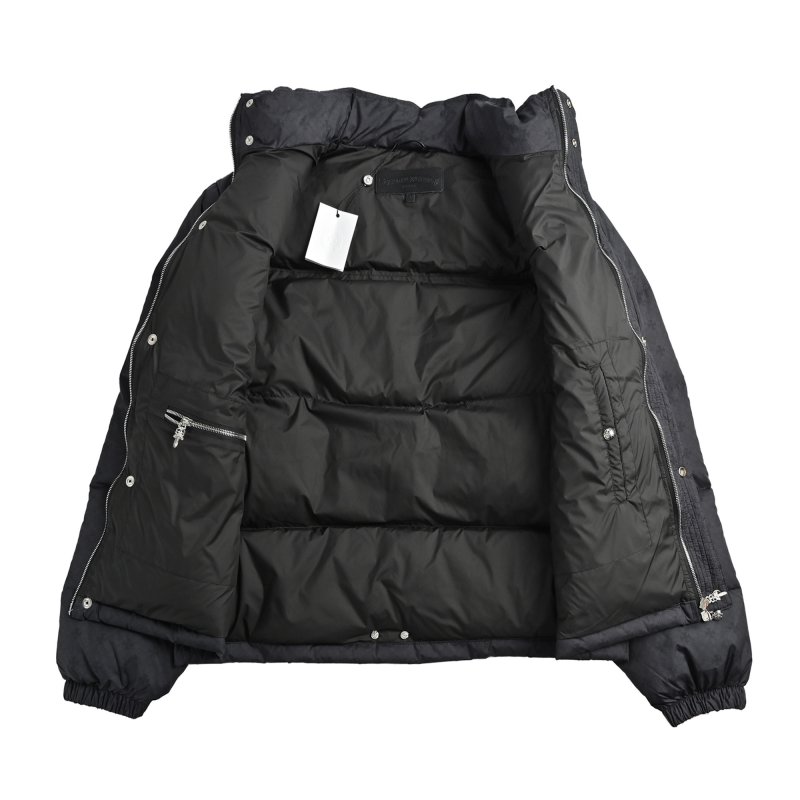 Black Quilted Puffer Down Jacket view