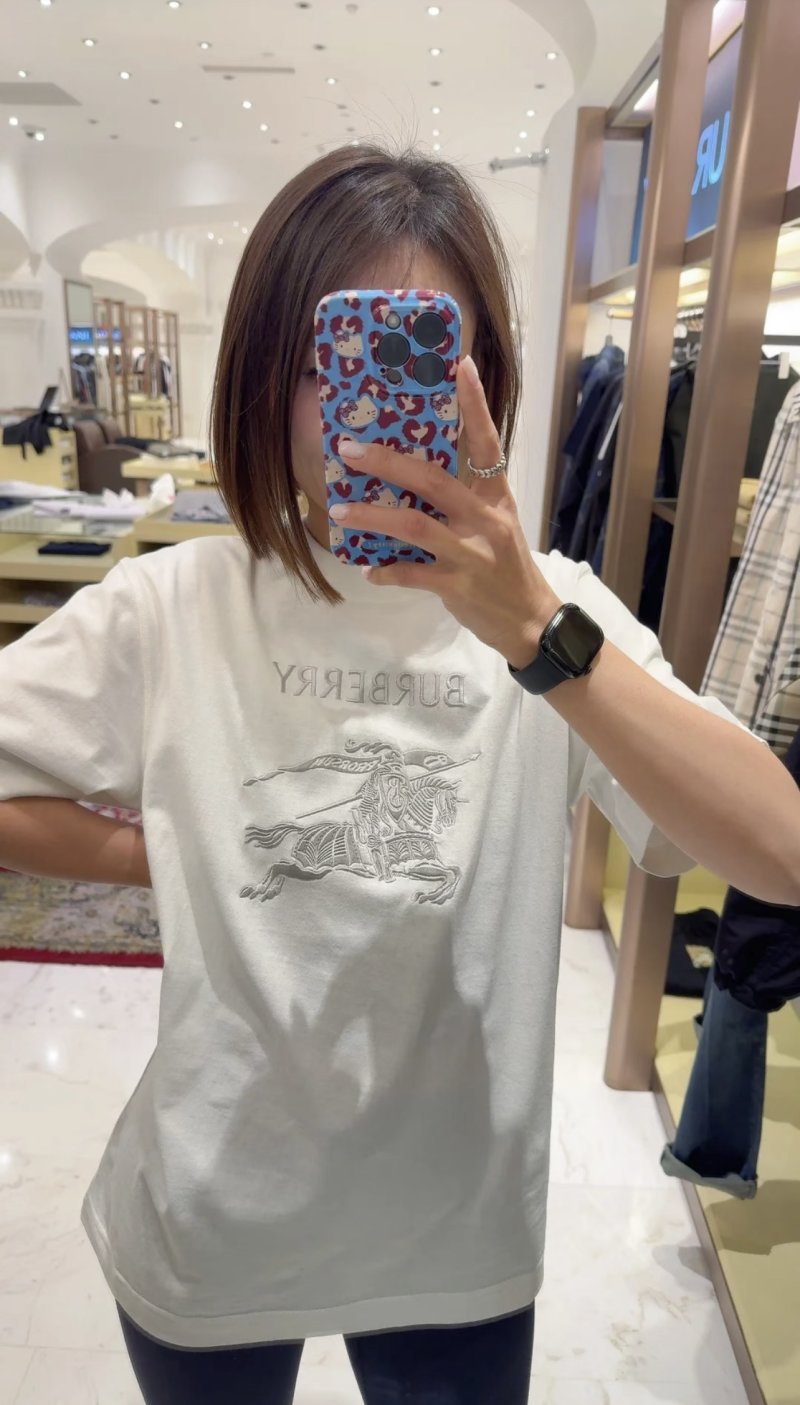 Burberry EKD Embroidered White T-Shirt view