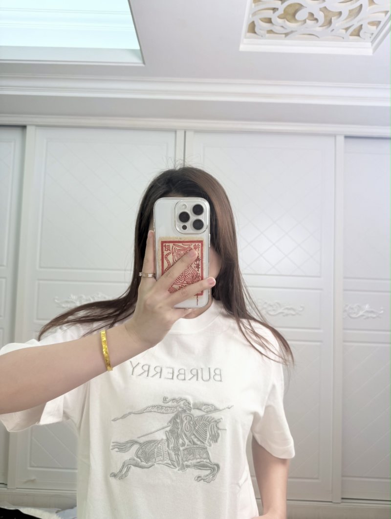 Burberry EKD Embroidered White T-Shirt view
