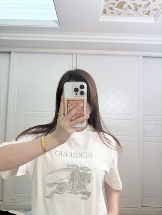Burberry EKD Embroidered White T-Shirt view 3