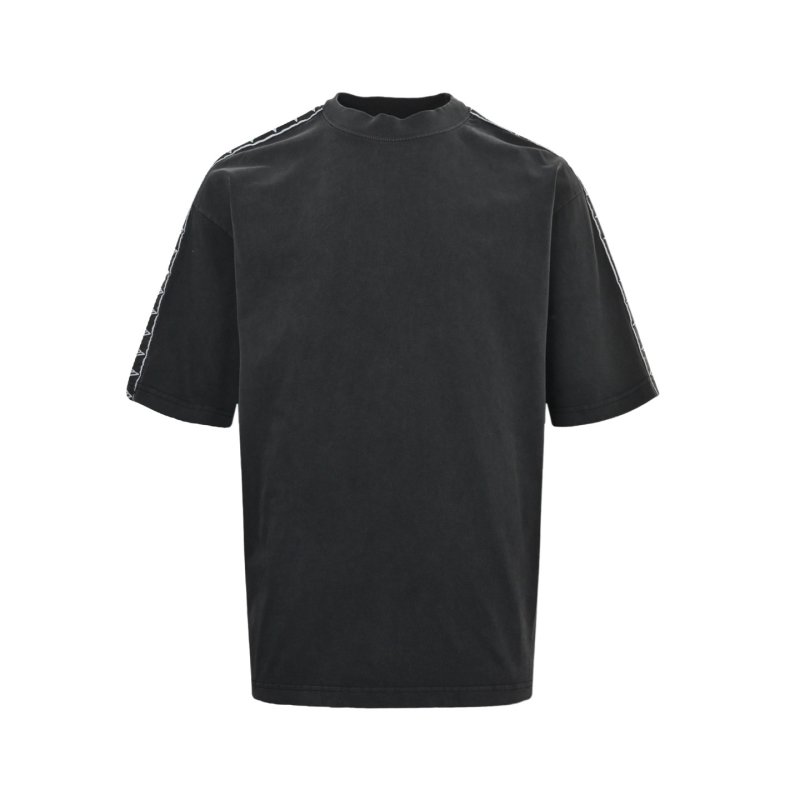 Oversized Black Tape T-Shirt with Side Stripe view