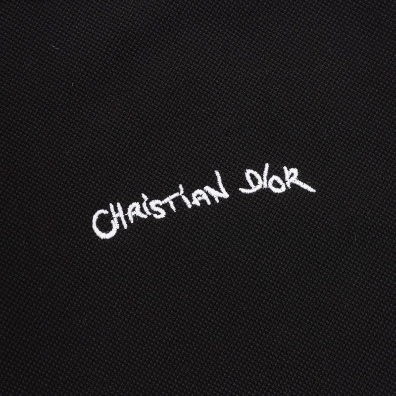 Essentials Black Polo T-Shirt with Ribbed Collar view