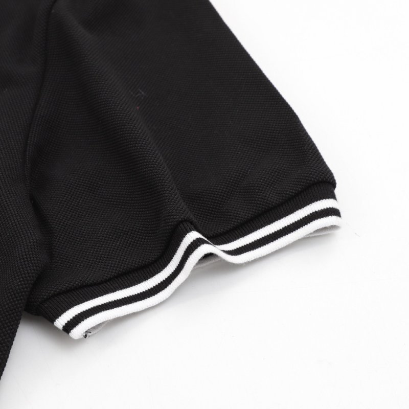 Essentials Black Polo T-Shirt with Ribbed Collar view