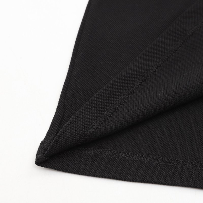 Essentials Black Polo T-Shirt with Ribbed Collar view