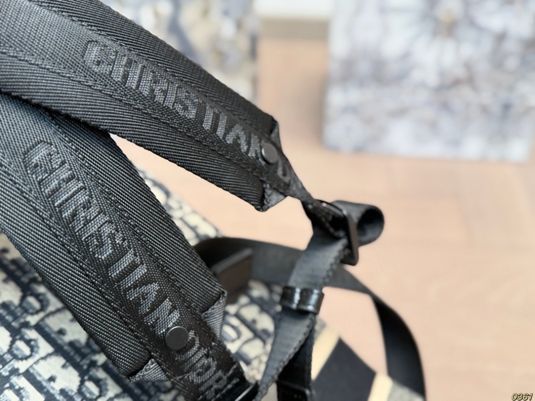 Dior Oblique Monogram Backpack Black & Beige view