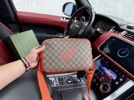 Gucci GG Canvas Messenger Bag Orange view 4
