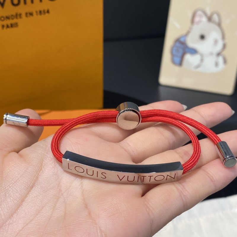 Louis Vuitton Replica Red & Black Rope Adjustable Couple Bracelet