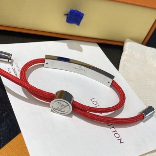 Louis Vuitton Replica Red & Black Rope Adjustable Couple Bracelet view 3