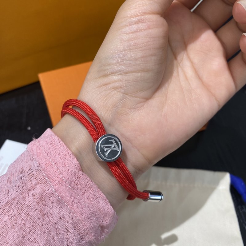 Louis Vuitton Replica Red & Black Rope Adjustable Couple Bracelet view