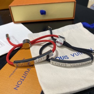 Louis Vuitton Replica Red & Black Rope Adjustable Couple Bracelet view 9