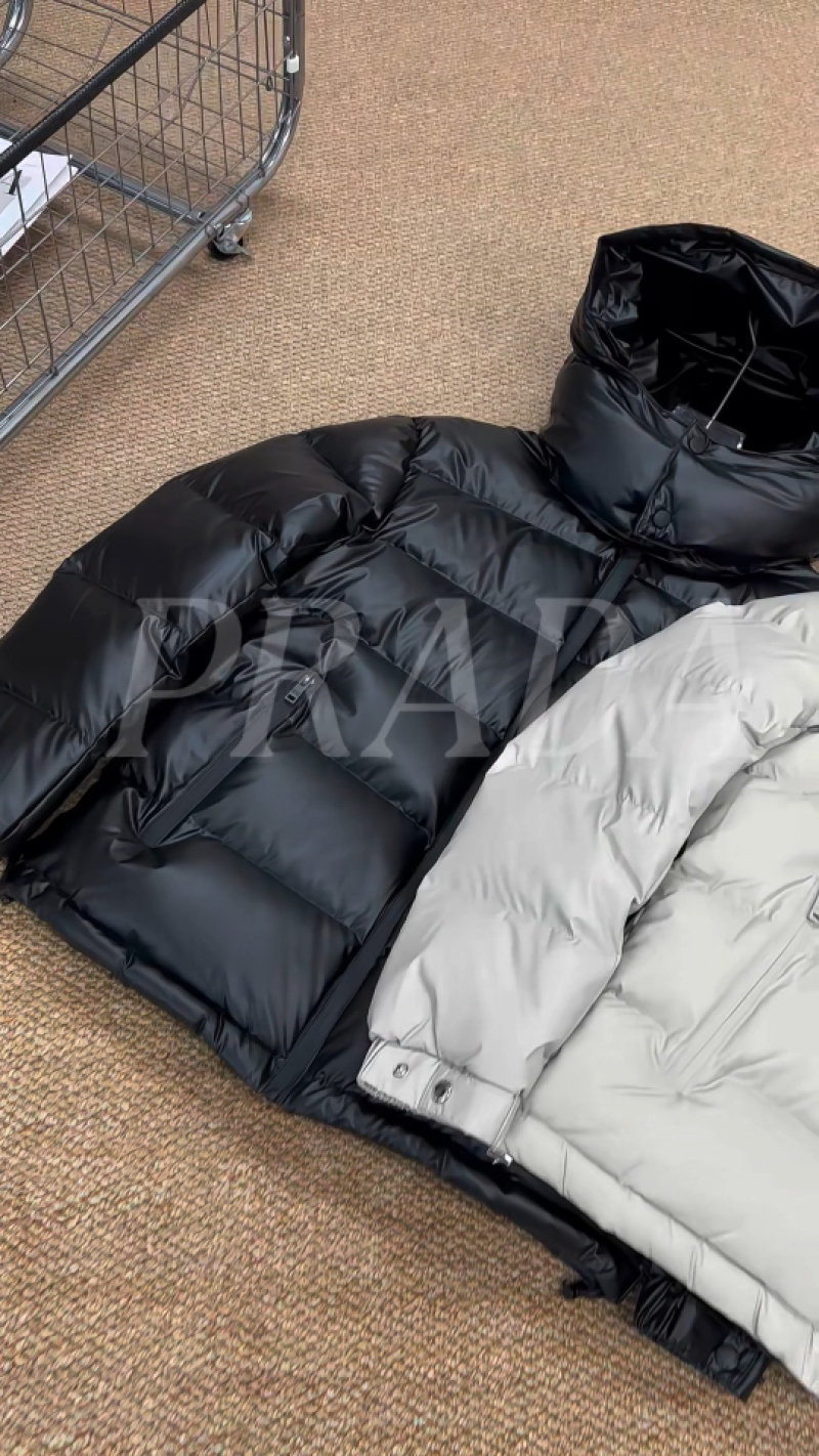 Cream Puffer Down Jacket with Hood view