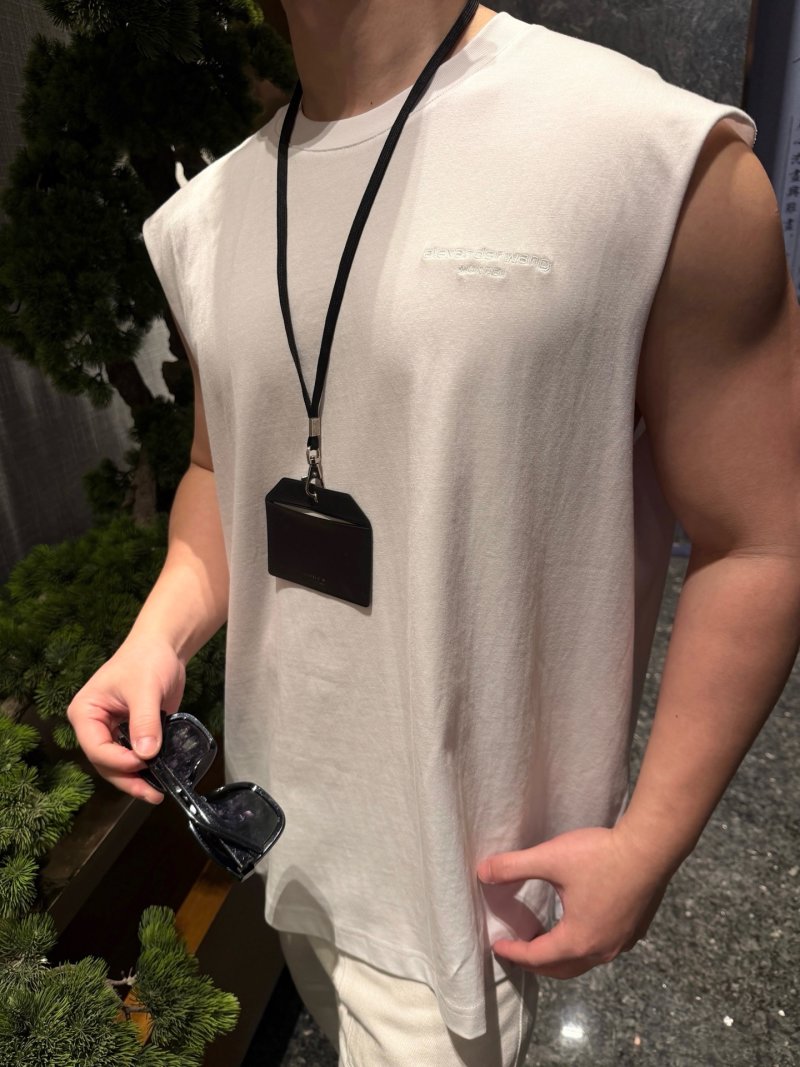 Alexander Wang Logo Embroidered Tank Top White view