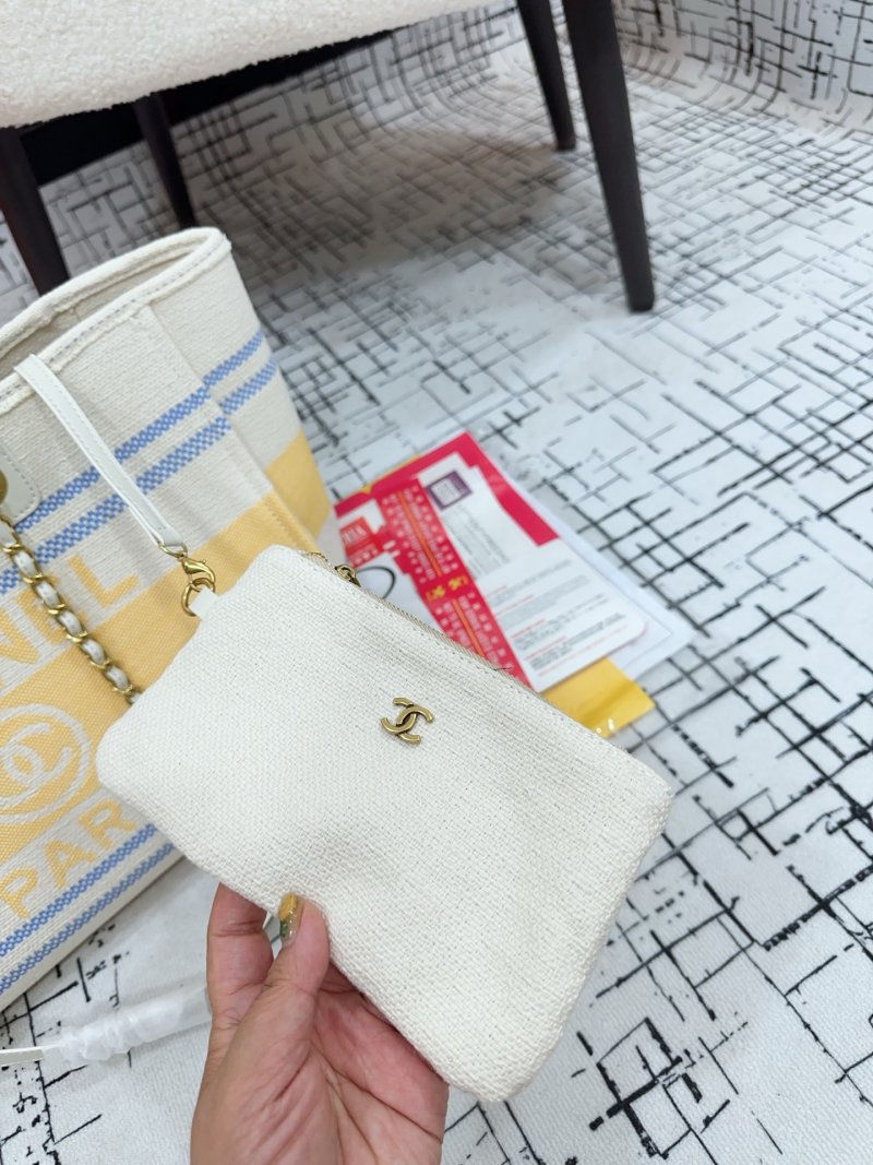 Chanel Striped Canvas Beach Tote Bag – Blue, Yellow & Cream view