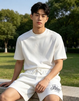 Burberry White Logo Shorts