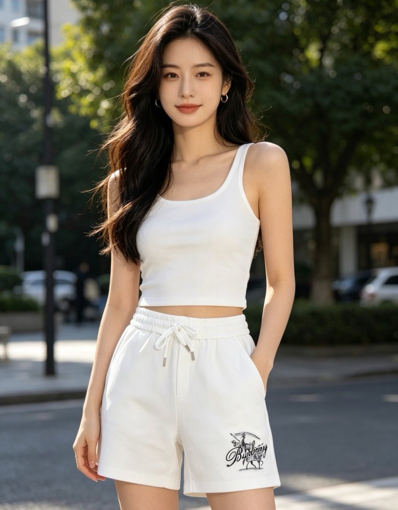 Burberry White Logo Shorts view