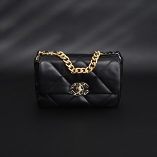 Chanel Black Diamond Quilted Shoulder Bag with Gold Chain view 4