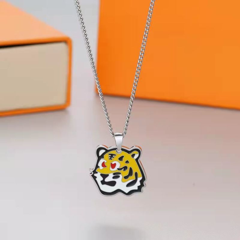Louis Vuitton Tiger Enamel Pendant Necklace